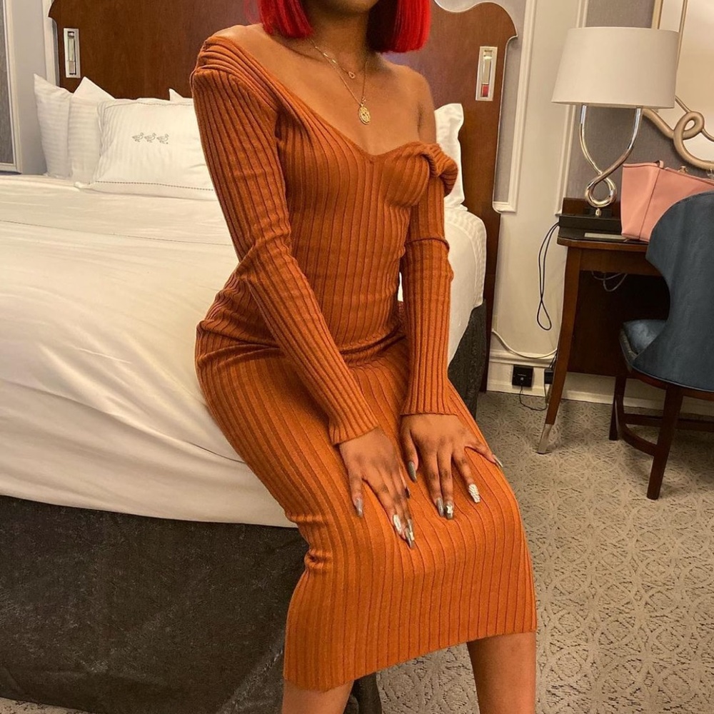Brown MIDI Dress